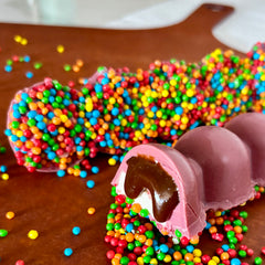 Salted Caramel Rocky Road Bar - Rainbow Rice Crispy Crunch-Chocolate-Eclipse Chocolate Salted Caramel Rocky Road Bar - Rainbow Rice Crispy Crunch-Chocolate-Eclipse Chocolate
