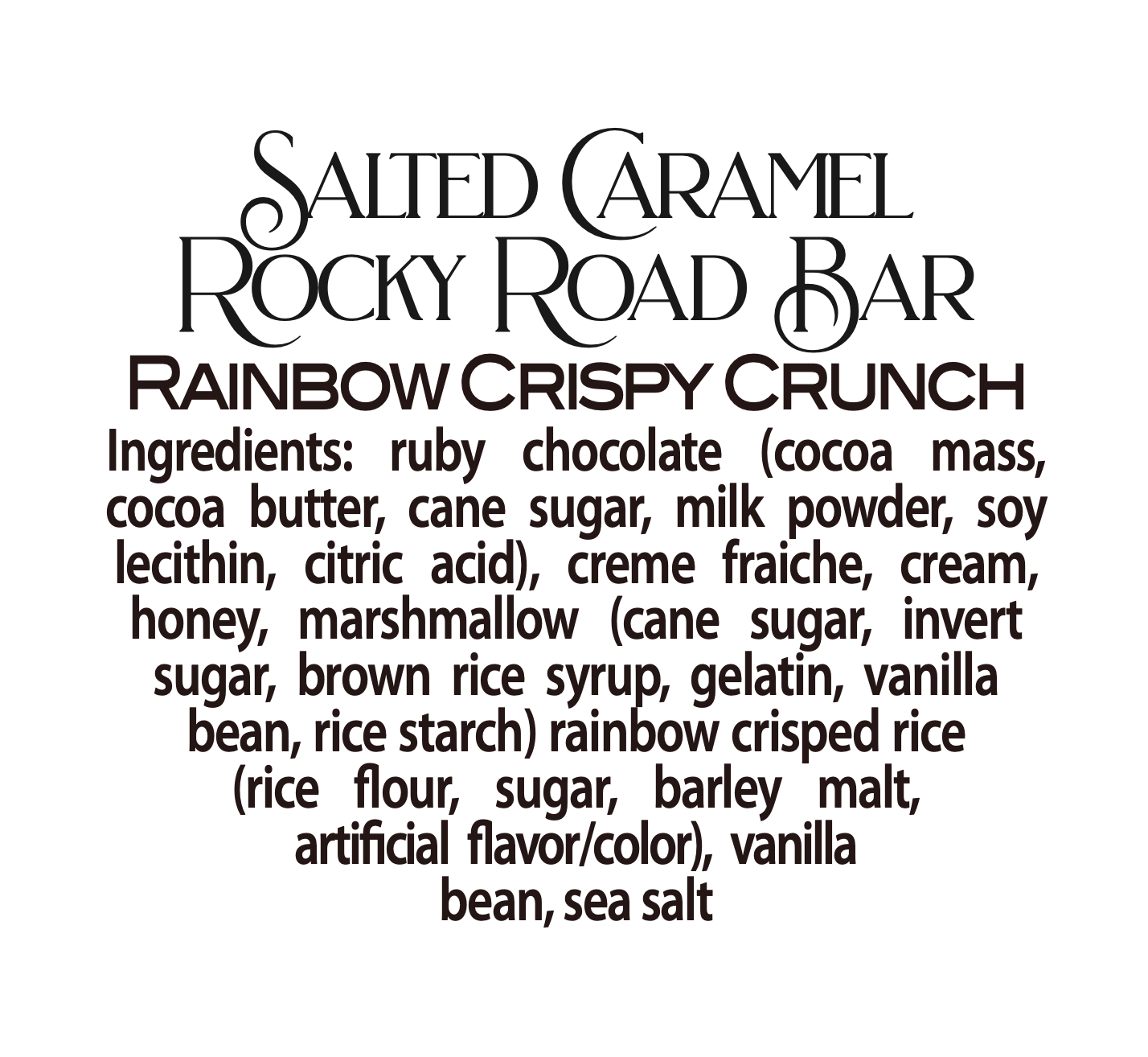 Salted Caramel Rocky Road Bar - Rainbow Rice Crispy Crunch-Chocolate-Eclipse Chocolate Salted Caramel Rocky Road Bar - Rainbow Rice Crispy Crunch-Chocolate-Eclipse Chocolate