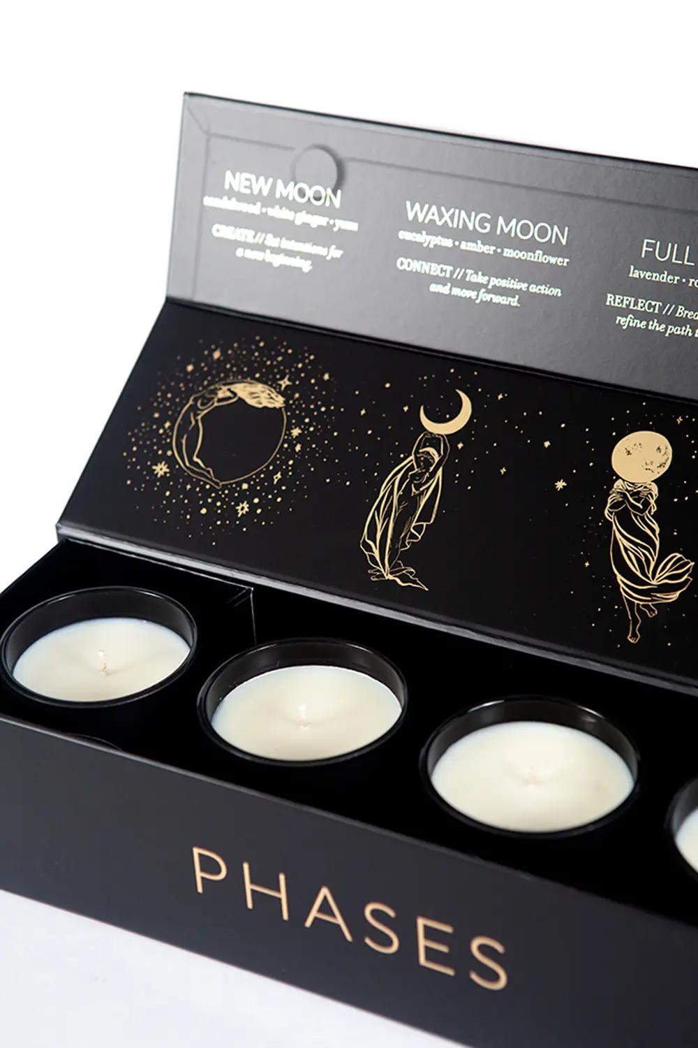 Deuxmoons Phases Candle Gift Set (5 oz, 25 hr)-grocery-Eclipse Chocolate
